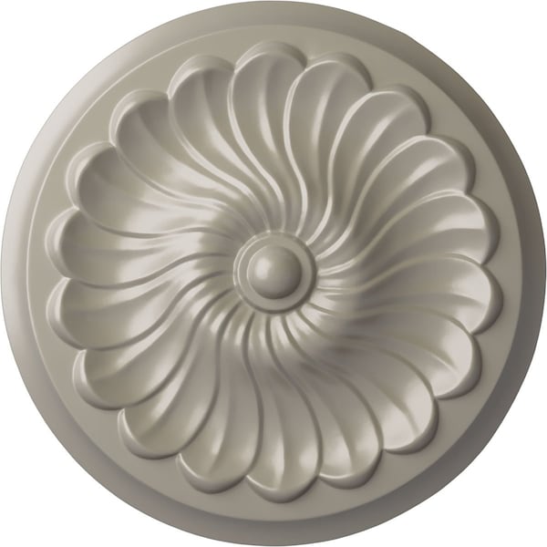 Ekena Millwork Flower Spiral Ceiling Medallion (Fits Canopies up to 2"), 12 1/4"OD x 2 1/4"P, Pearl White CM12FLPWS - main